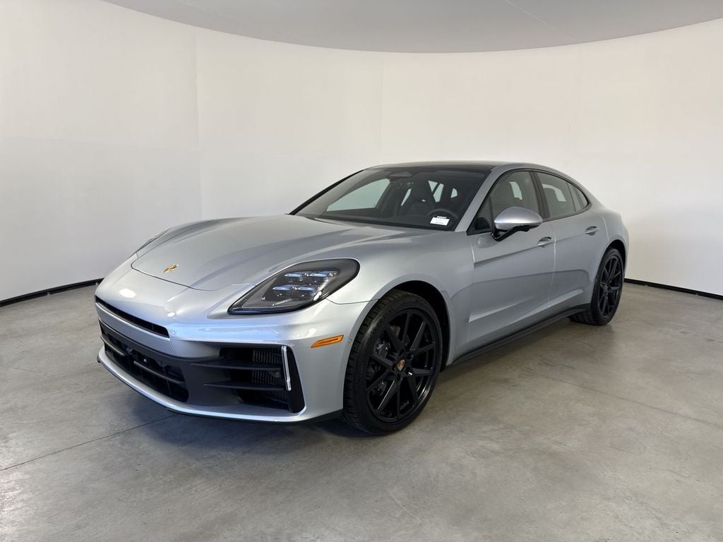 2026 Porsche Panamera 4 in Dolomite Silver Metallic — front three-quarter view